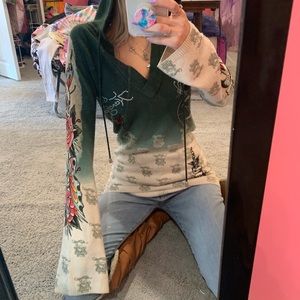 Vintage Ed Hardy hoodie / sweater dress
